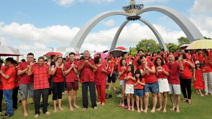 Taoist devotees pray at Johor palace
