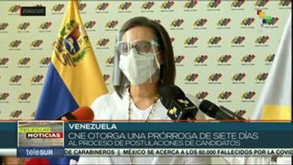 Venezuela:CNE extiende proceso de postulación de candidatos por 7 días