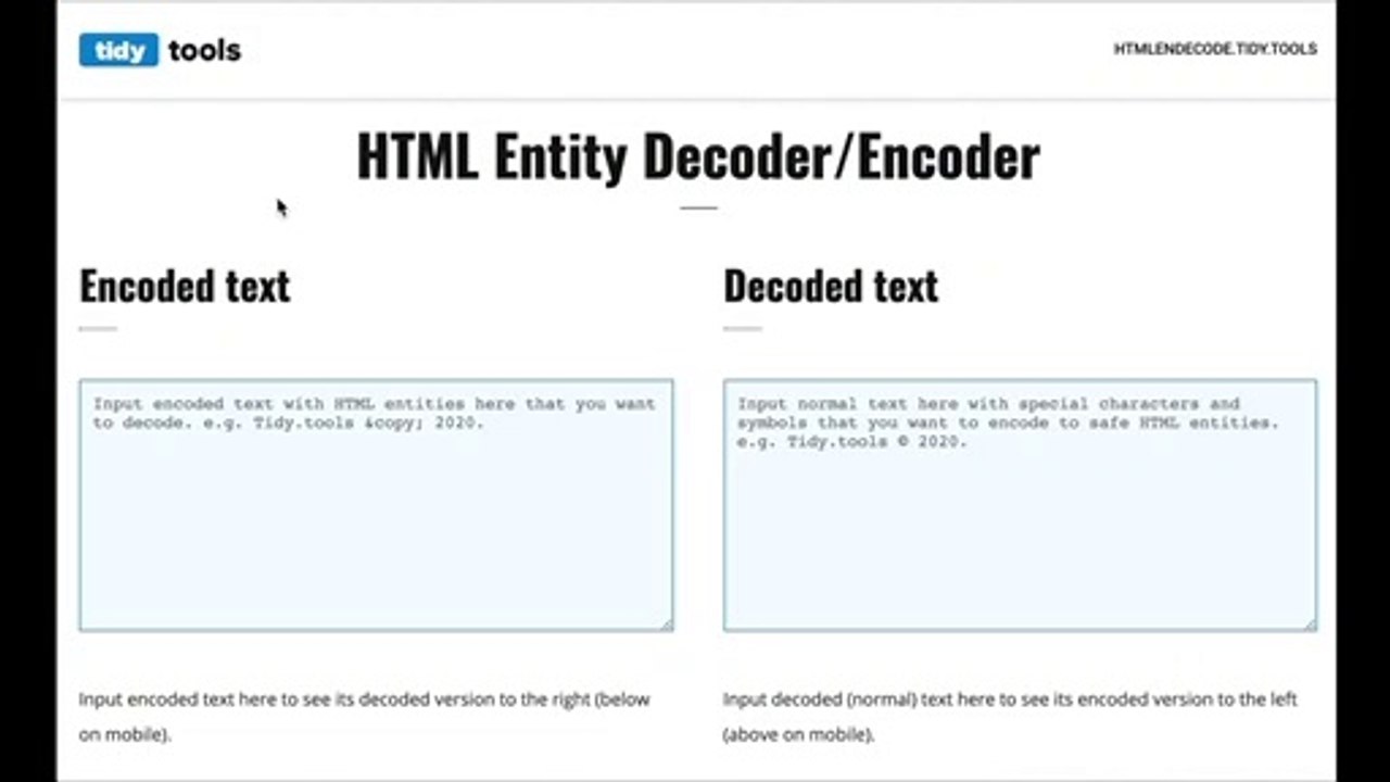 HTML Entity Decode and Encode