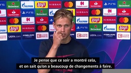 Quarts - De Jong : "On doit changer beaucoup de choses dans l'équipe"