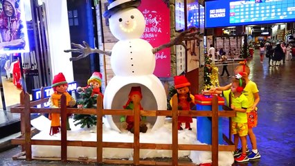 Vlad and Nikita had a Fun playing with Mom and Snow in the winter playcenter!