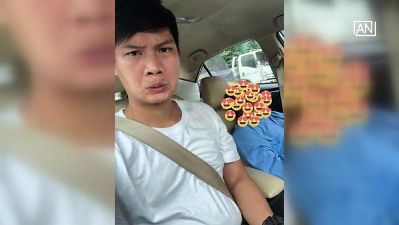 Sleepy taxi driver gets passenger to drive