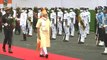 PM Modi reaches Red Fort, inspects guard of honour