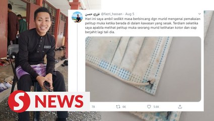 Sabah teacher provides free masks after discovering students were reusing dirty ones