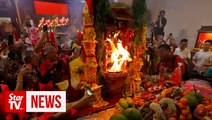 Festive atmosphere at Chinese New Year and deity's birthday