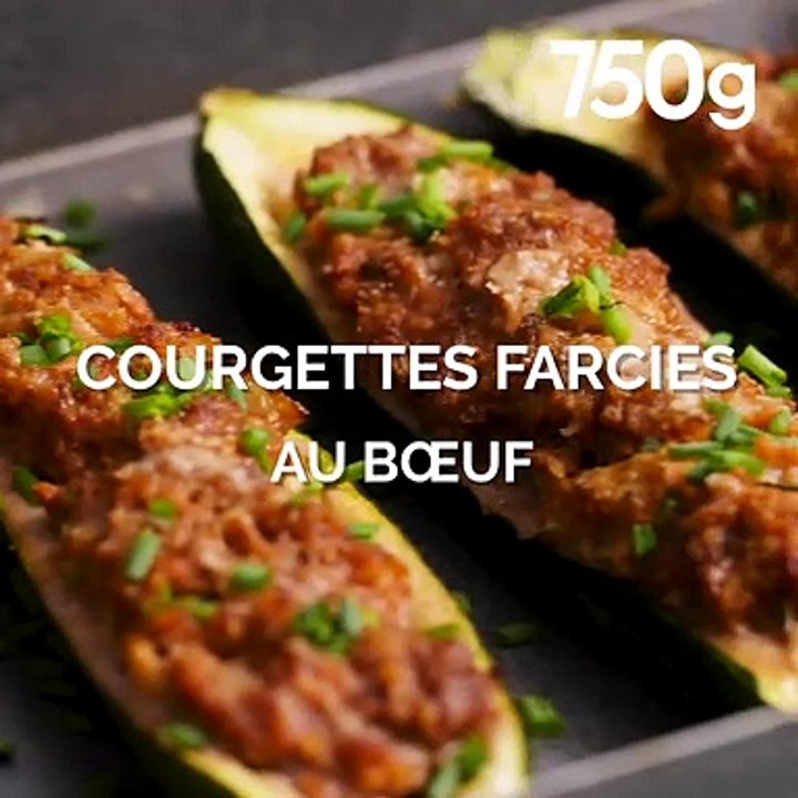 Recette des courgettes farcies au boeuf et ciboulette
