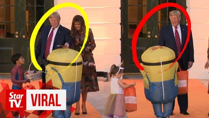 Watch Trump and Melania ‘trick’ kid at Halloween event