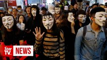 Hong Kong protests crash into Halloween