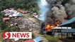 Bomba flies in food aid to fire victims in Long Selaan, Sarawak