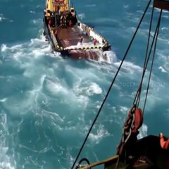 Dangerous Work On Deck in a very rough sea