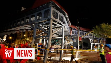 Damaged overhead bridge near Penang ferry terminal dismantled
