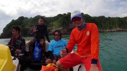 Scuba divers clean pollution from coral reef in southern Thailand