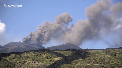 Huge plume of ash billows from Mount Etna as volcanic activity increases