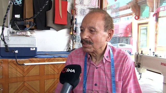 75 yaşındaki terzi Yücel ustanın meslek aşkı hayran bırakıyor