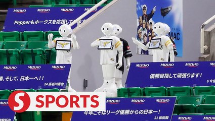 Dancing robots replace fans at Japanese baseball game