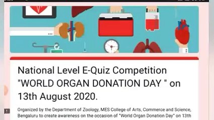 Free Certificate Quiz Competition Based On World Organ Donation Day