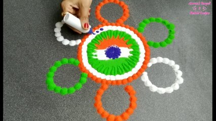 15 अगस्त स्वतंत्रता दिवस की रंगोली | 15 August Rangoli | Independence day Rangoli | Tiranga Rangoli | स्वतंत्रता दिन के लिए आसान रंगोली
