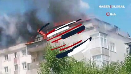 Alev alev yanan bina kameraya böyle yansıdı