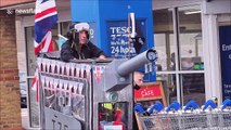 British man turns his mobility scooter into tank to mark VJ Day