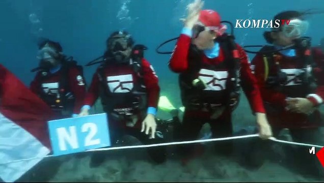 WASI Upacara Hut Ke-75 RI di Bawah Laut Likupang