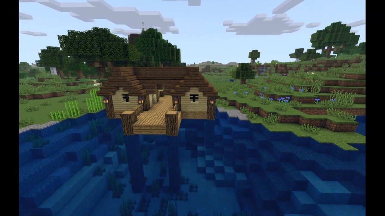 How to build a small (fishermans) house on water in Minecraft (tutorial)