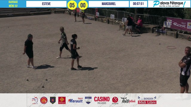 Barrage doublette Elodie ESTEVE/Elodie TORRECILLAS vs Charlène MARCOUREL/Karine DERNAUCOURT : Palavas pétanque 2020