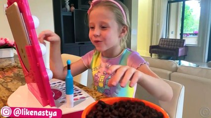 Nastya is trying to trick dad