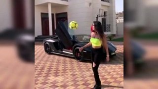 Popular youtuber mo vlogs Lana rose playing Football