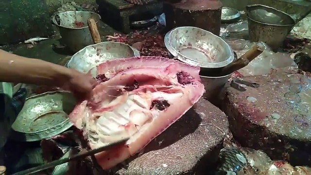 Amazing Live Fish Cutting Skills in Fish Market 2019-Fastest Rui Fish Slicing