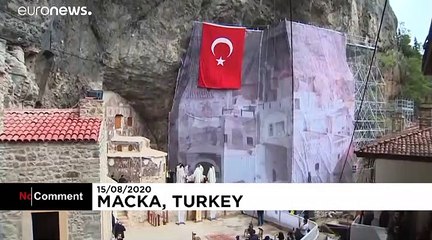 Recently renovated Sumela monastery opens its doors for the 'Ascension of the Virgin Mary' mass