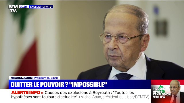 Liban: sur BFMTV, Michel Aoun juge impossible de quitter le pouvoir car cela entraînerait un vide