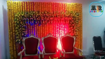 Bridal mehndi stage decoration | Haldi decoration ideas at home | Fresh flowers | AR Production