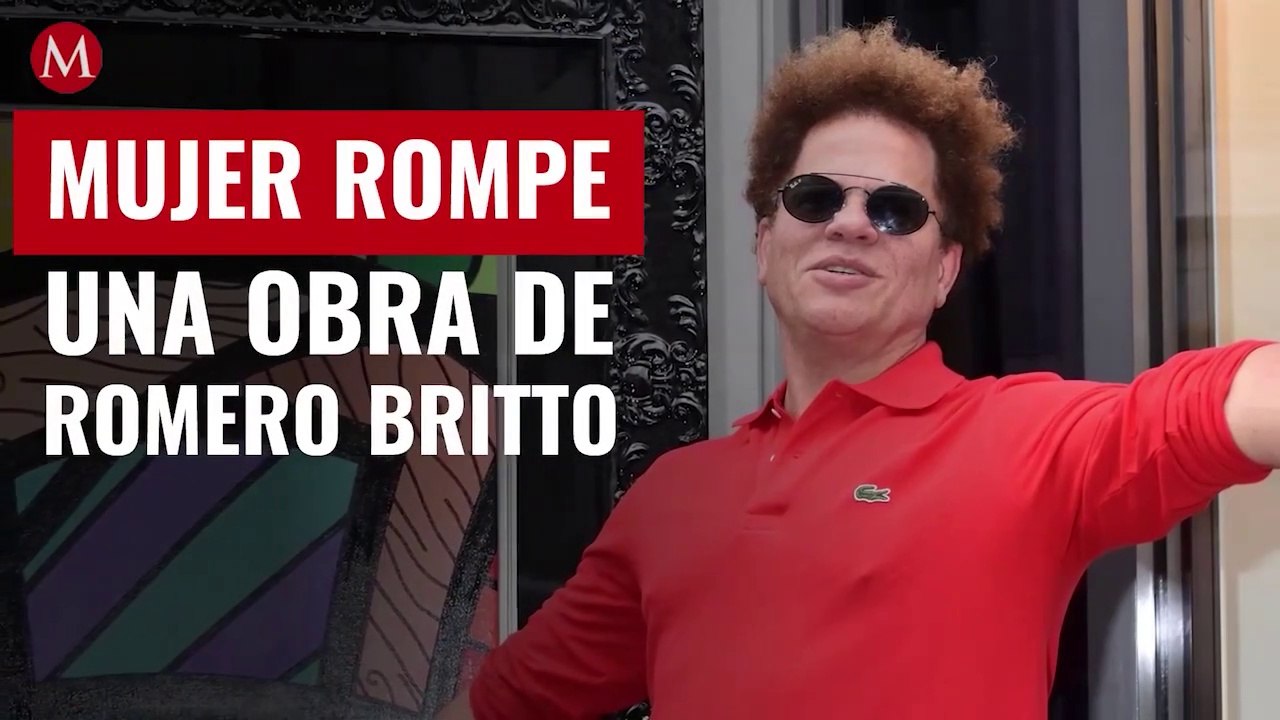 Mujer rompe obra de Romero Britto por supuestas faltas de respeto a sus empleados
