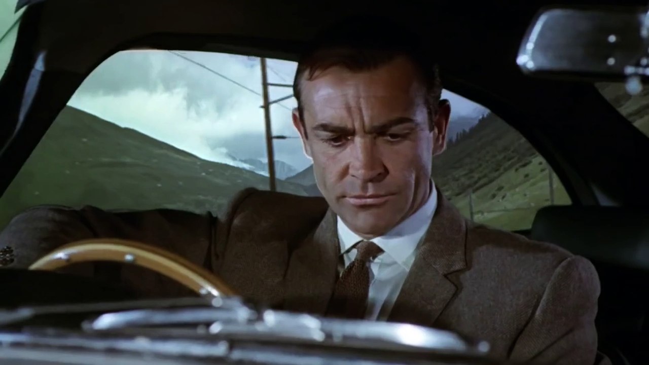 James Bond GOLDFINGER movie clip - Bond follows Auric Goldfinger along the Furkha Pass in Switzerland