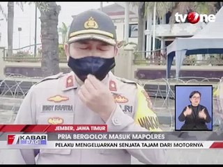 Pria Bawa Golok Mengamuk di Mapolres Jember