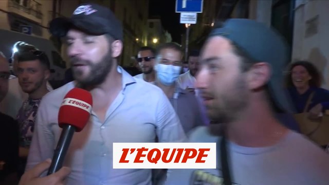 Les supporters lyonnais ambiancent Lisbonne - Foot - C1 - OL