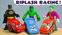 Disney Pixar Cars 3 Lightning McQueen Riplash Racers with Marvel Avengers Hulk and DC Comics Batman plus the Funny Funlings in this Full Episode English Race Toy Story for Kids