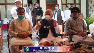 CM KPK Mahmood Khan Sawat ma Media se Baat Cheet kar Rahe hain.