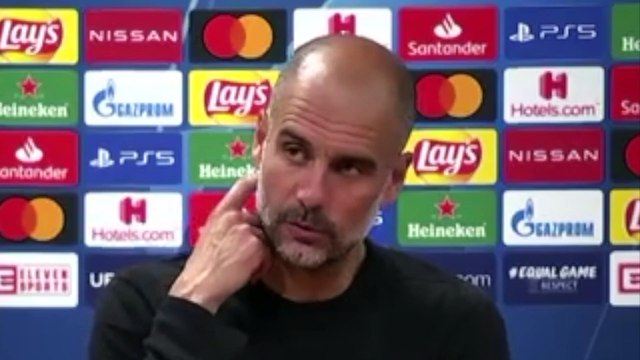 Football - Champions League - Pep Guardiola press conference after Manchester City 1-3 Lyon