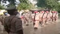 Uttar Pradesh: Bahraich policemen hoist flag in floodwater