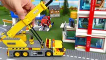 Lego Cars _ Police car, Crane, dump truck, tractor, and excavator Vehicles for K