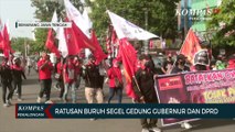 Ratusan Buruh dan Mahasiswa Segel Gedung DPRD