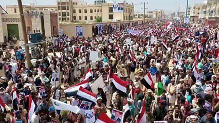 مظاهرات في شبوة دعما للشرعية وضد مطامع المجلس الانتقالي