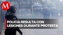 Petardos lanzados entre el contingente feminista lesiona a personal de la SSC