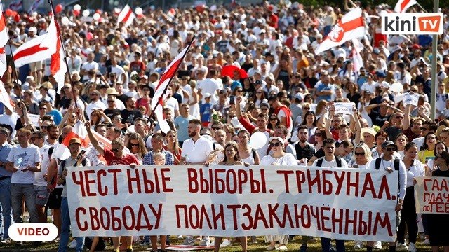 Penunjuk perasaan Belarus berhimpun, Rusia tawar bantuan ketenteraan