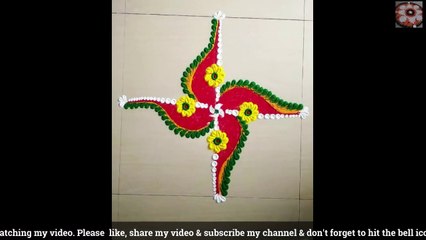 Very Attractive Swastik Pattern Rangoli