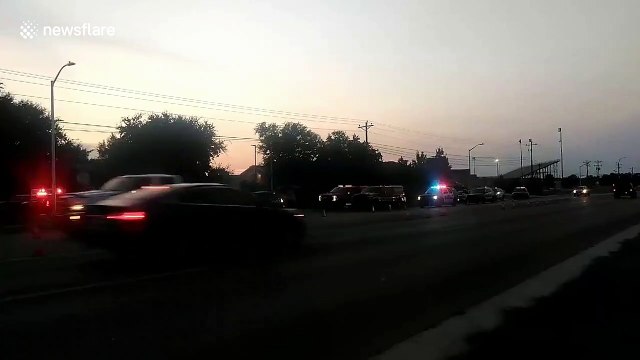 Police vehicles at scene of hostage situation in Cedar Park, Texas