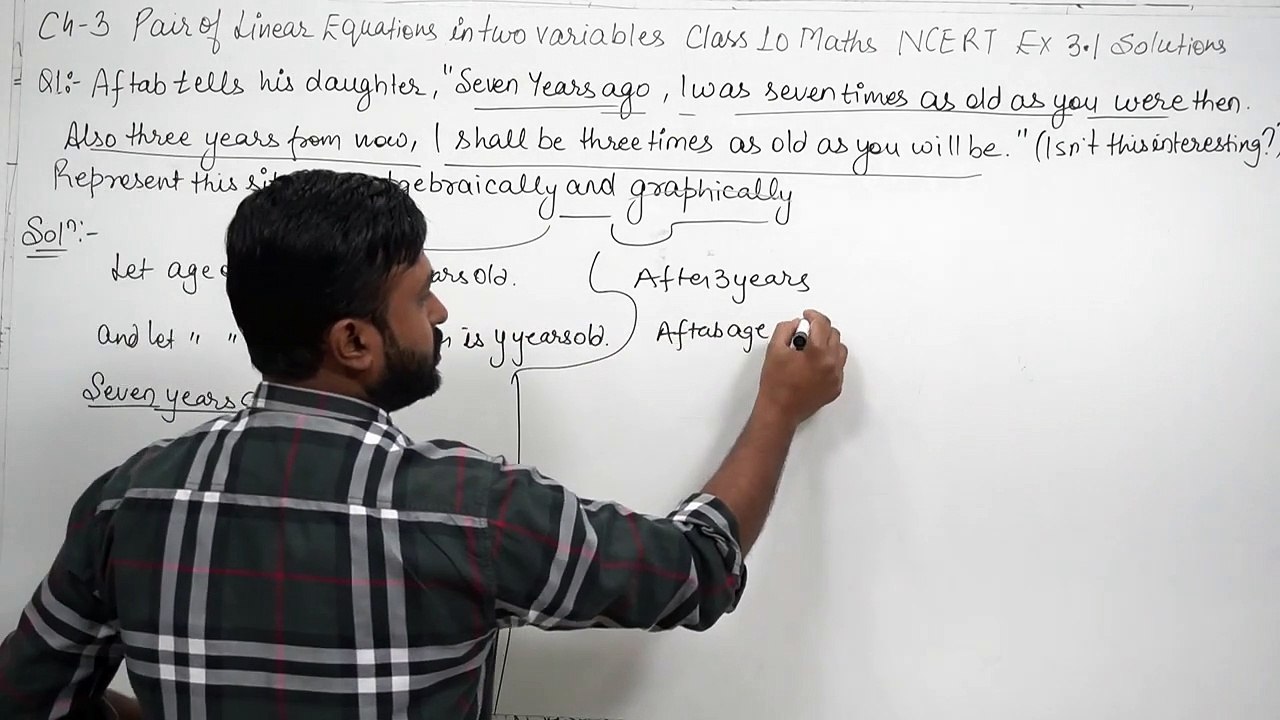 Ex 3.1 Solution Ch 3 Pair of linear equations in two variables Class 10 Maths NCERT