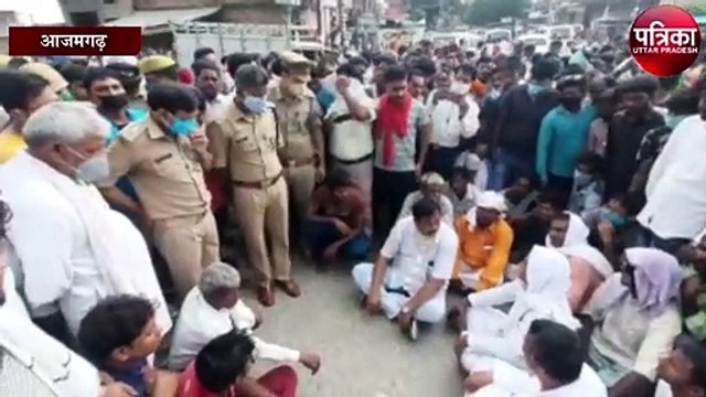 सपाइयों के नेतृत्व में ग्रामीणों ने नेशनल हाइवे जाम कर किया प्रदर्शन