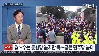 [뉴스1번지] "민주 34.8%, 통합 36.3%…탄핵정국 후 첫 역전"